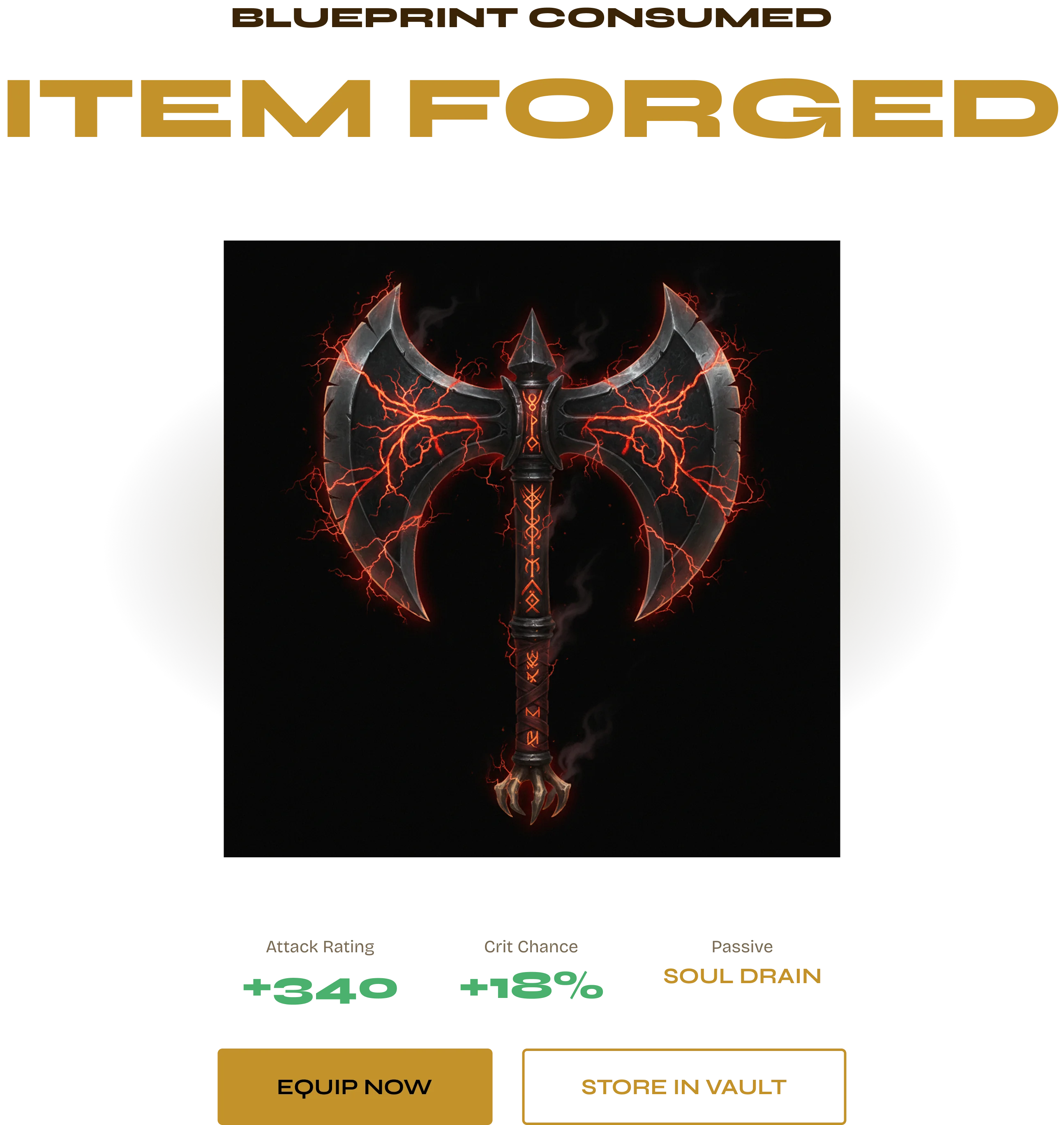 Item forged overlay — Mythic reveal