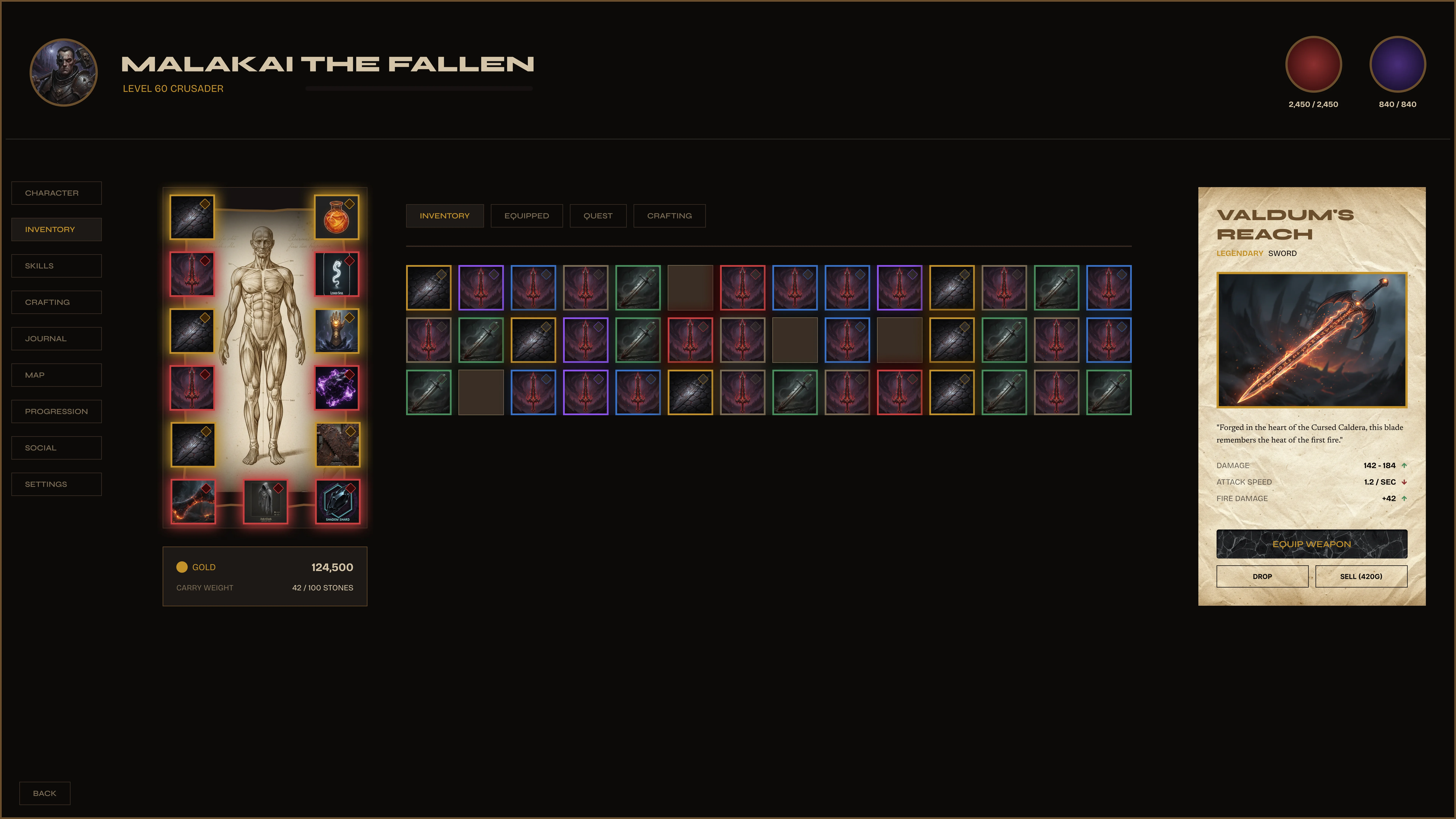Valdüm Inventory — full screen