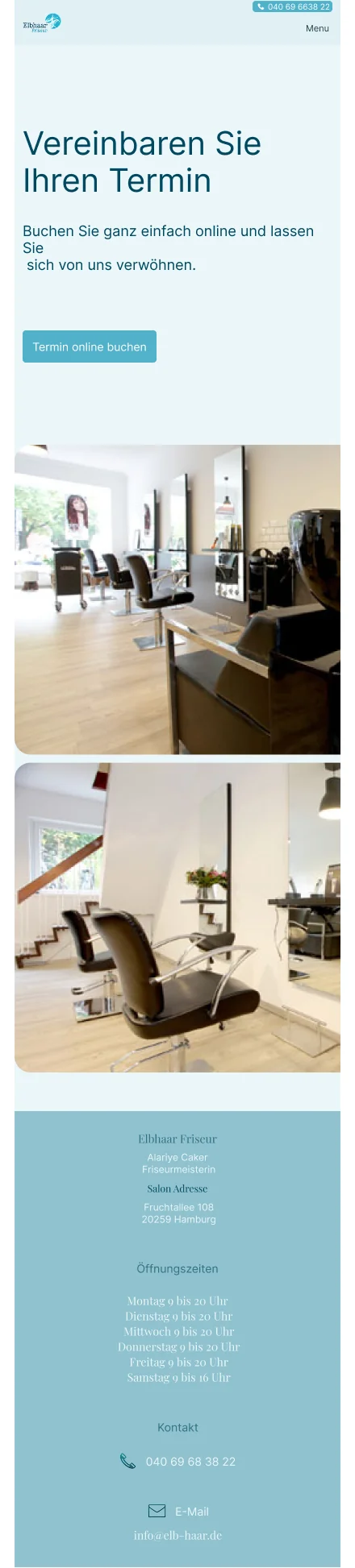 Mobile — booking section