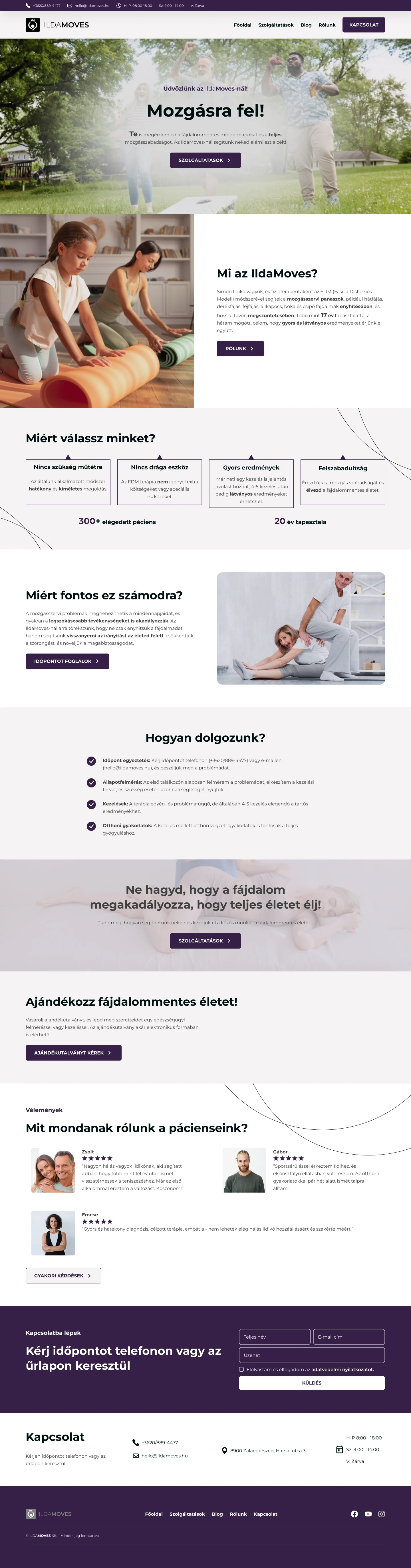 IldaMoves physiotherapy website