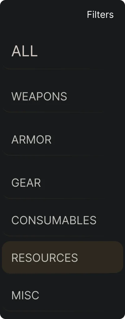 WEAPONS filter active