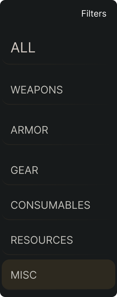 ALL categories — default state