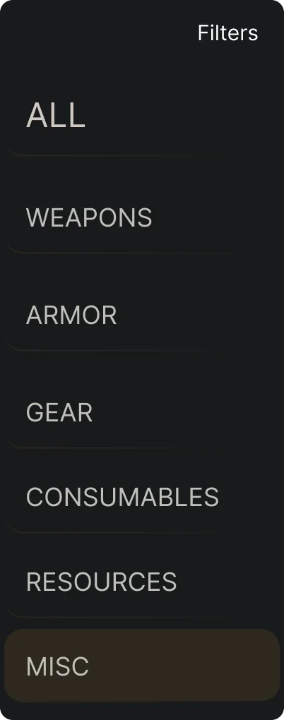 ALL categories — default state