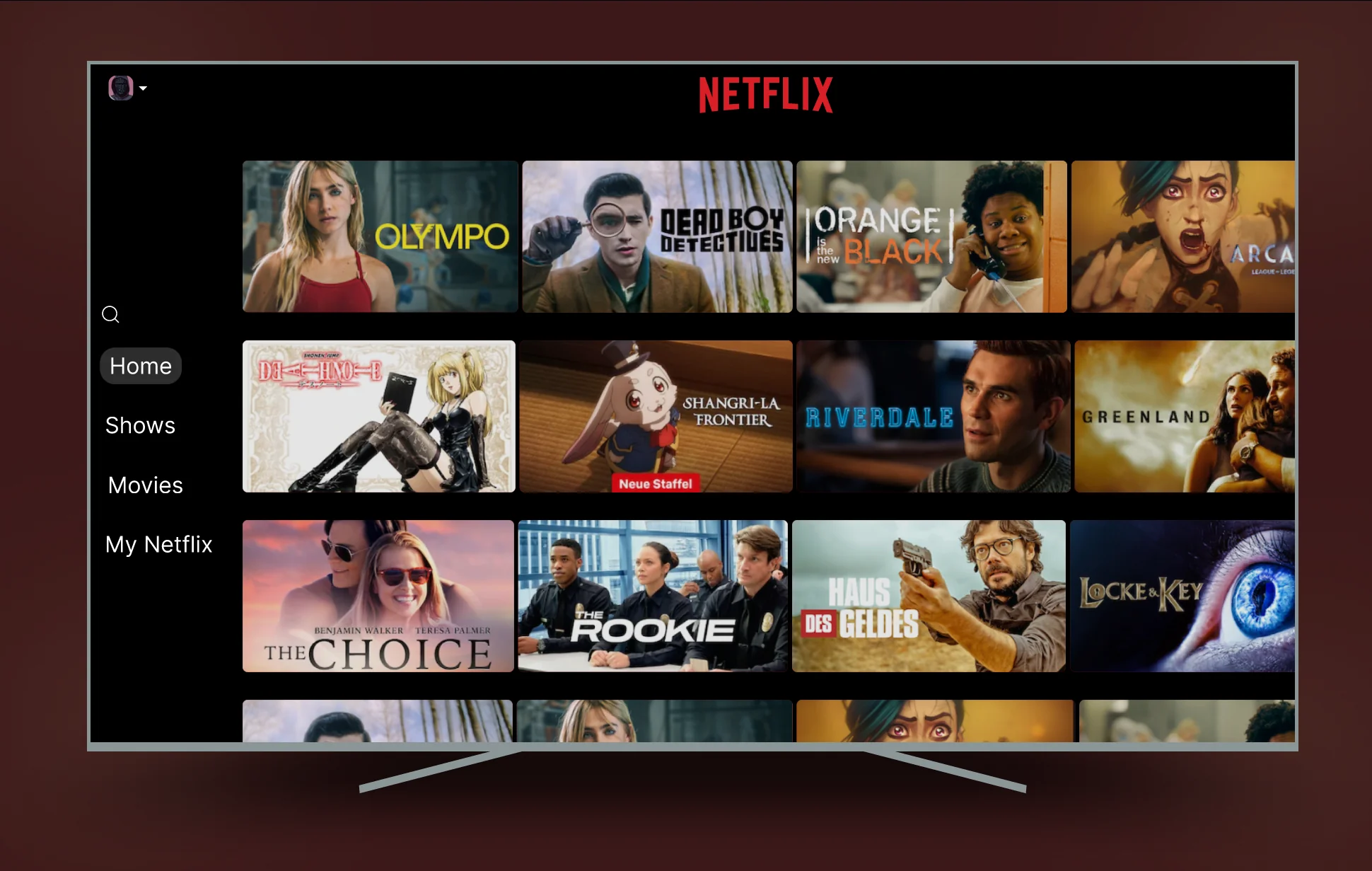 Expanded nav — labels visible, triggered by Left button