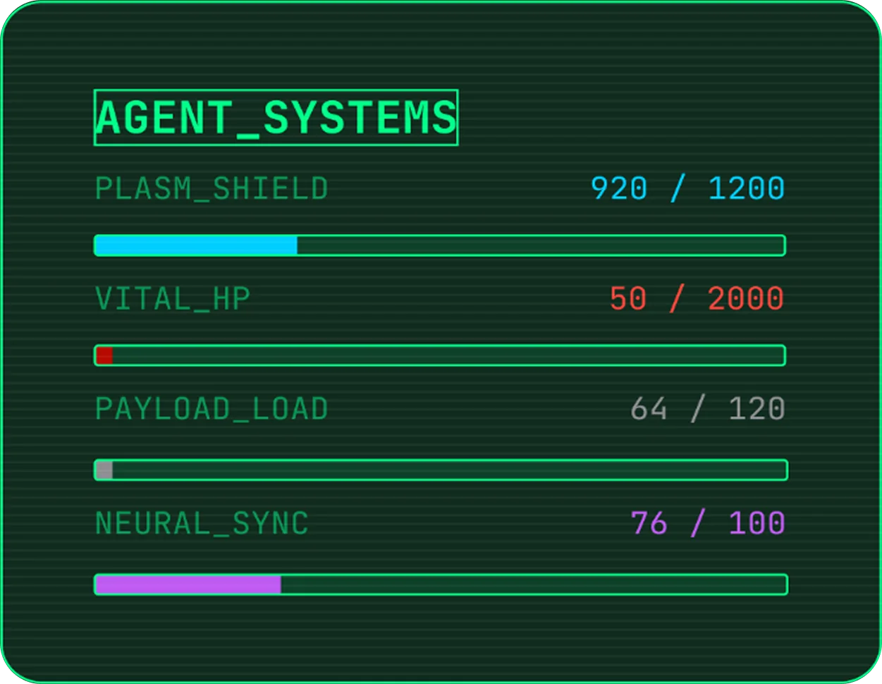 Nexus — AGENT_SYSTEMS stat panel