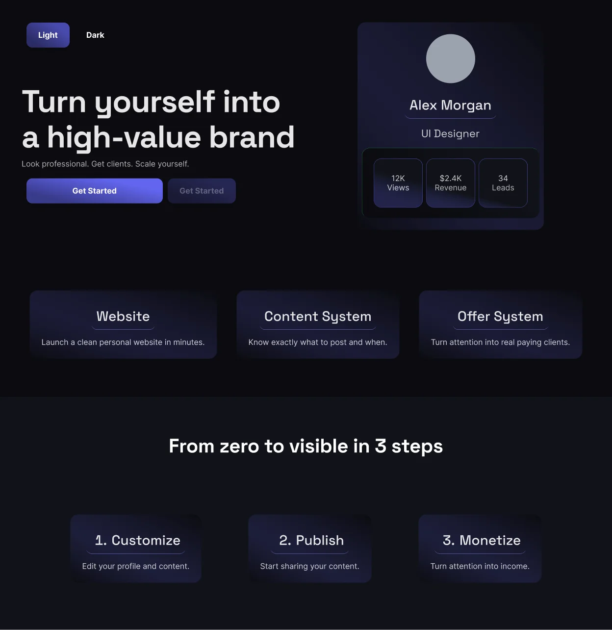 Personal Brand Platform UI
