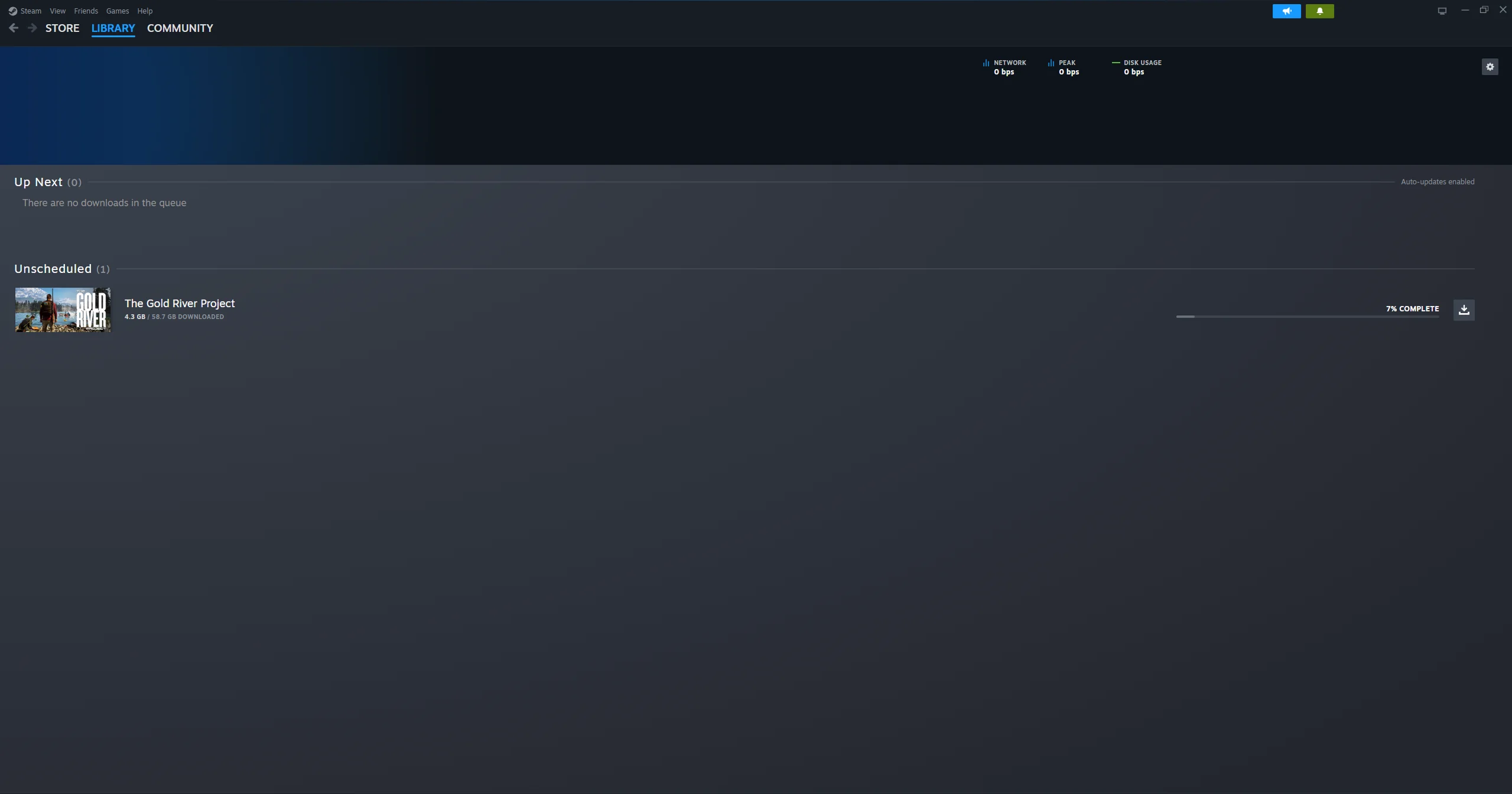 Steam Downloads — original, nearly empty