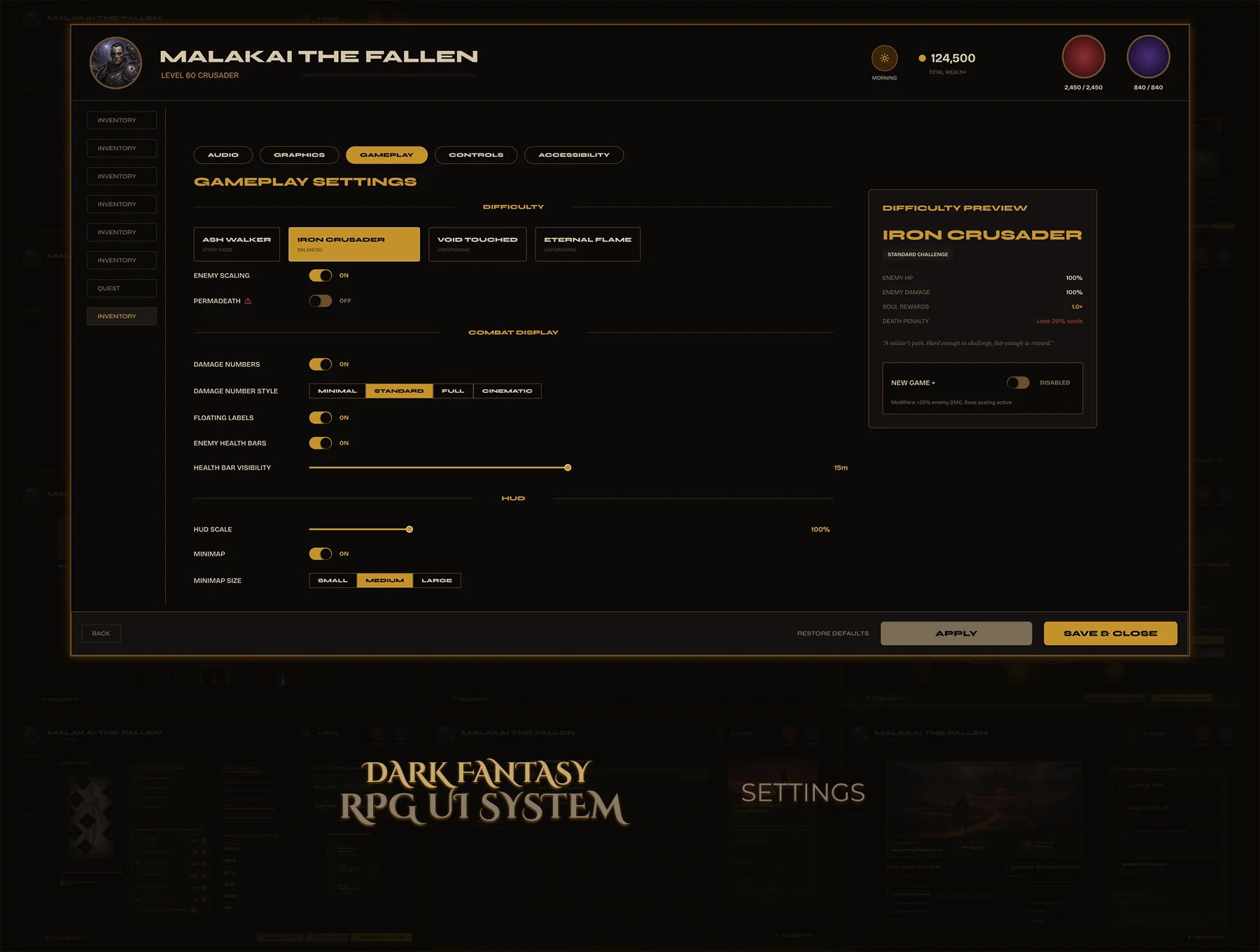 Settings mockup