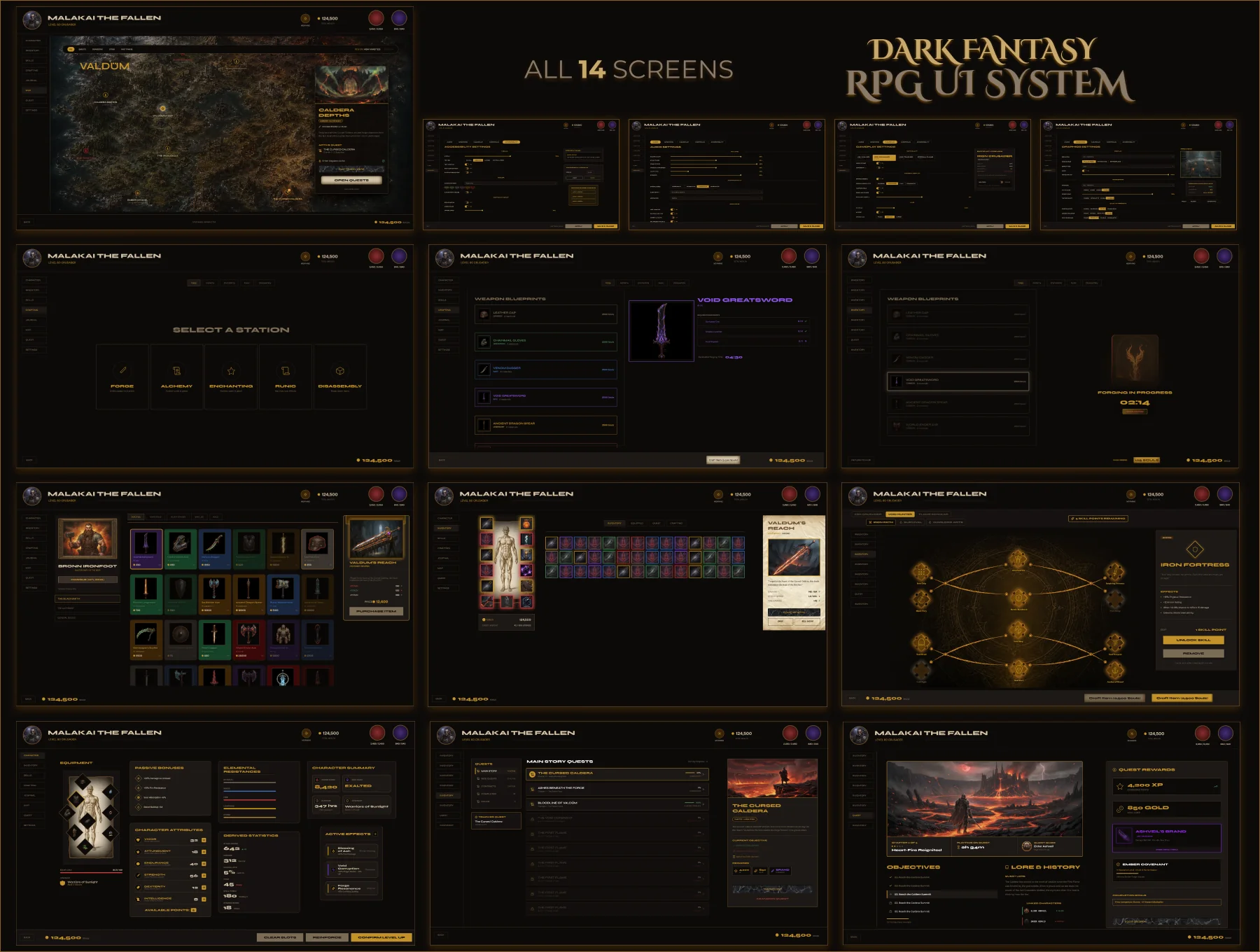 Valdüm — Dark Fantasy RPG UI System Complete